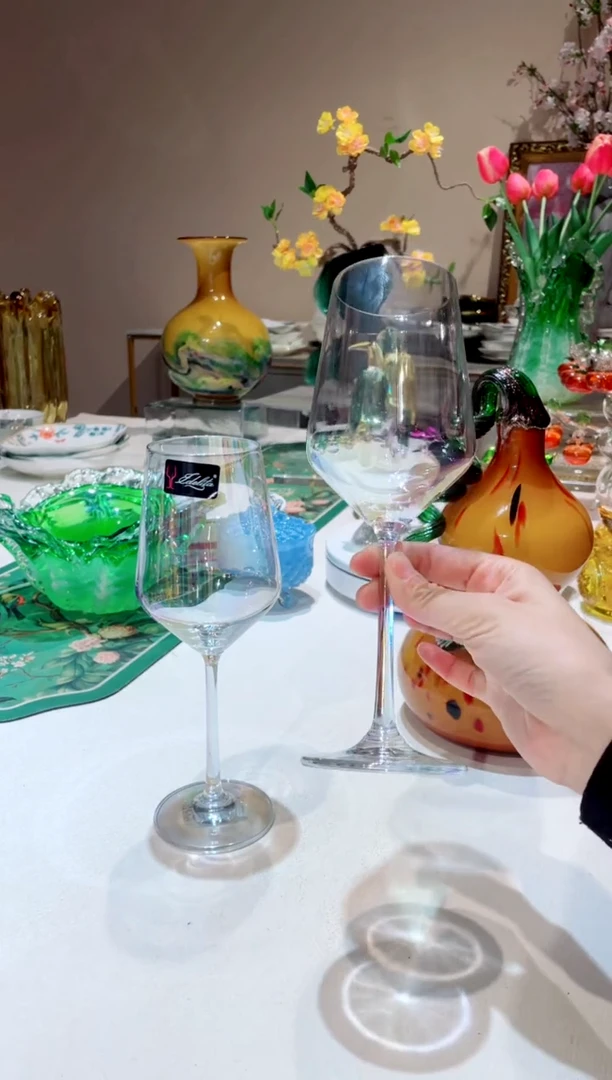 【闪购商品】琉璃手工艺品炫彩红酒杯2只