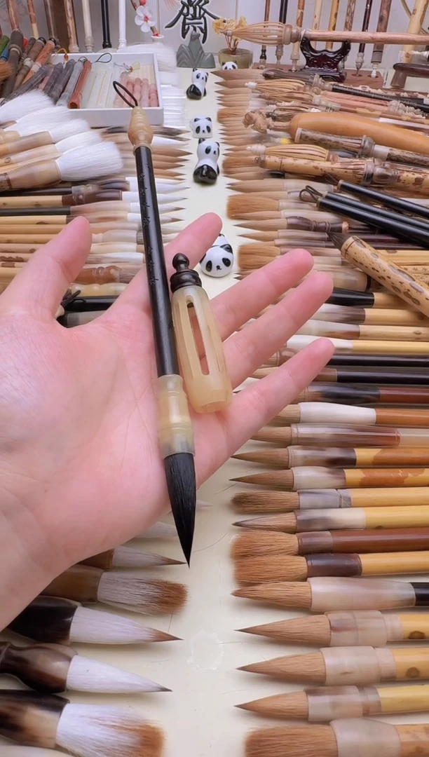 双十一福利 墨云承露 紫光檀宫灯帽款 纯黑狐毫 出峰3.5cm