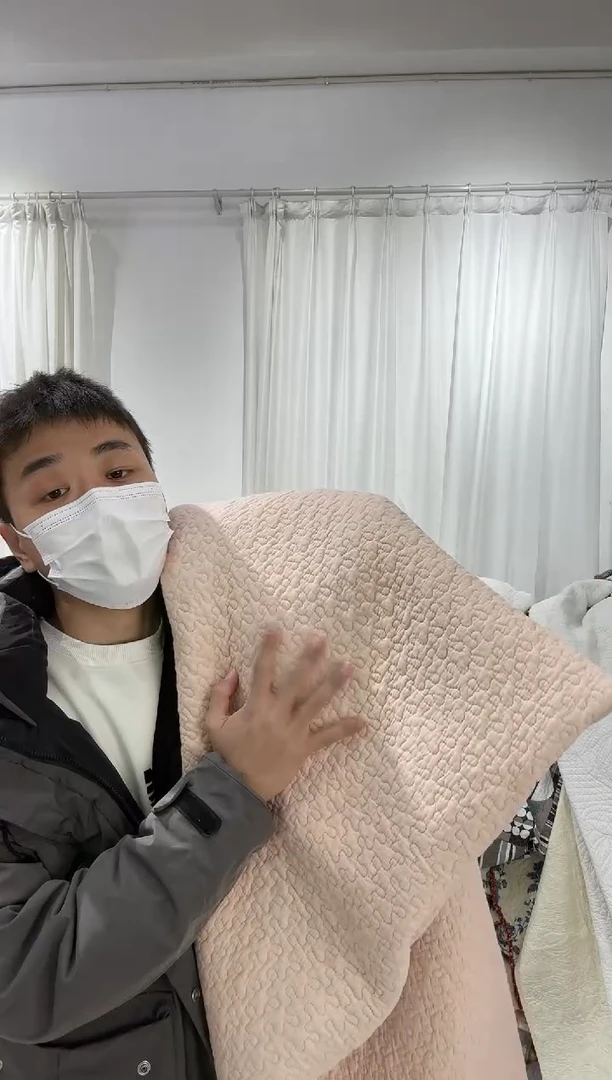 棉200*200纯棉床盖85号微瑕粉色