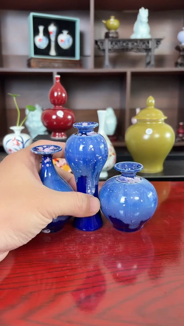 摆件瓷12.31晚微瑕小花瓶摆件3个