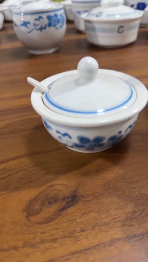 【闪购商品】摆件两个蓝海棠盐罐微瑕介意勿拍