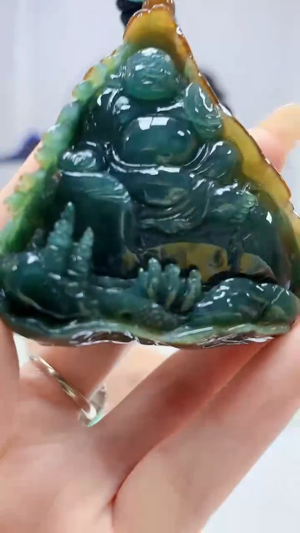 定制翡翠未镶嵌4917DD-毛货挂件66