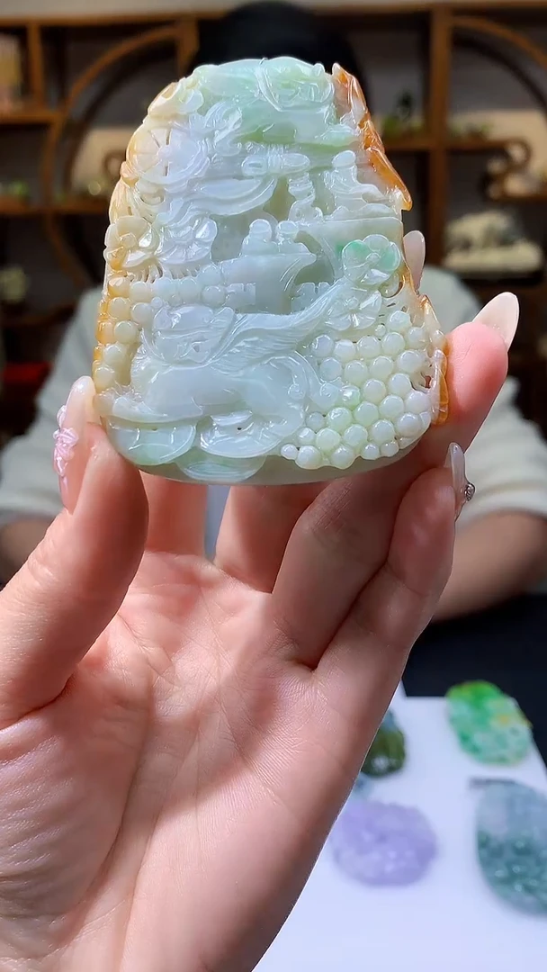 【闪购商品】定制翡翠未镶嵌8005jj-毛货挂件83