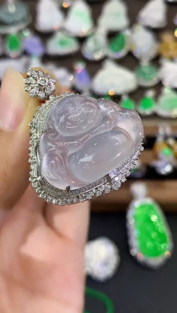 吊坠(不含链)18K金镶嵌翡翠C95