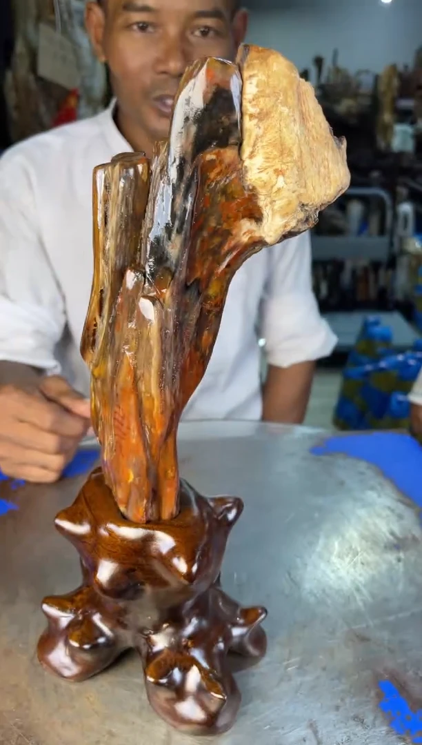 未镶嵌摆件硅化玉14