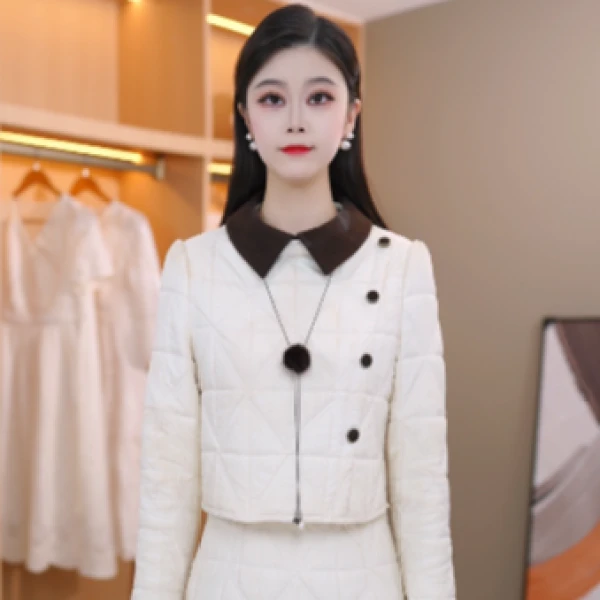 2025秋季时尚新款优雅大气休闲修身显瘦加厚保暖夹棉假两件连衣裙