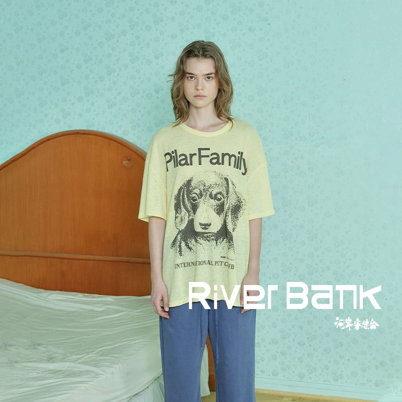 河岸家买手店设计师OPEN YY宽松比格犬狗狗印花短袖T恤女25春夏