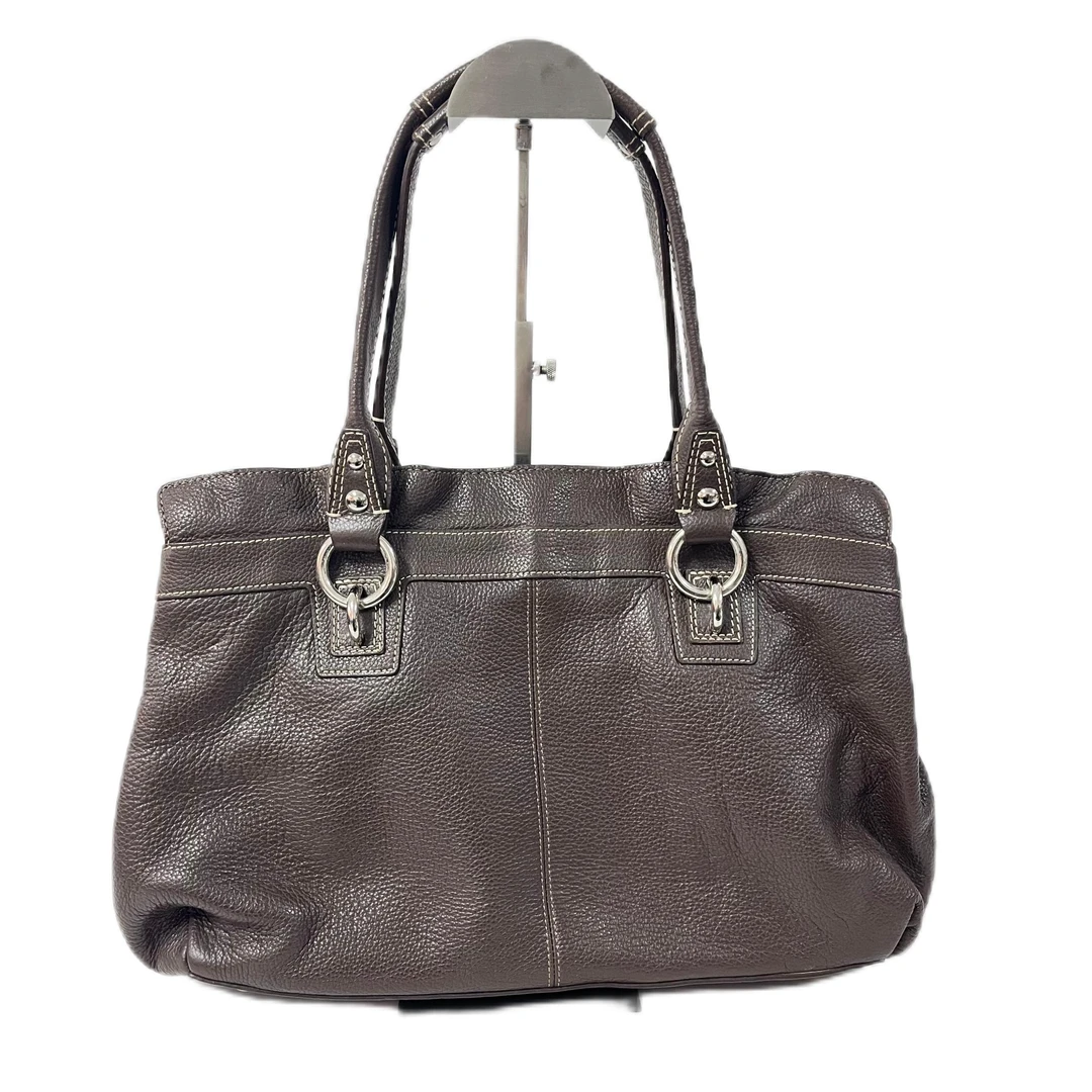 95新 COACH/蔻驰 棕色全皮单肩手提包 AF-2441-B