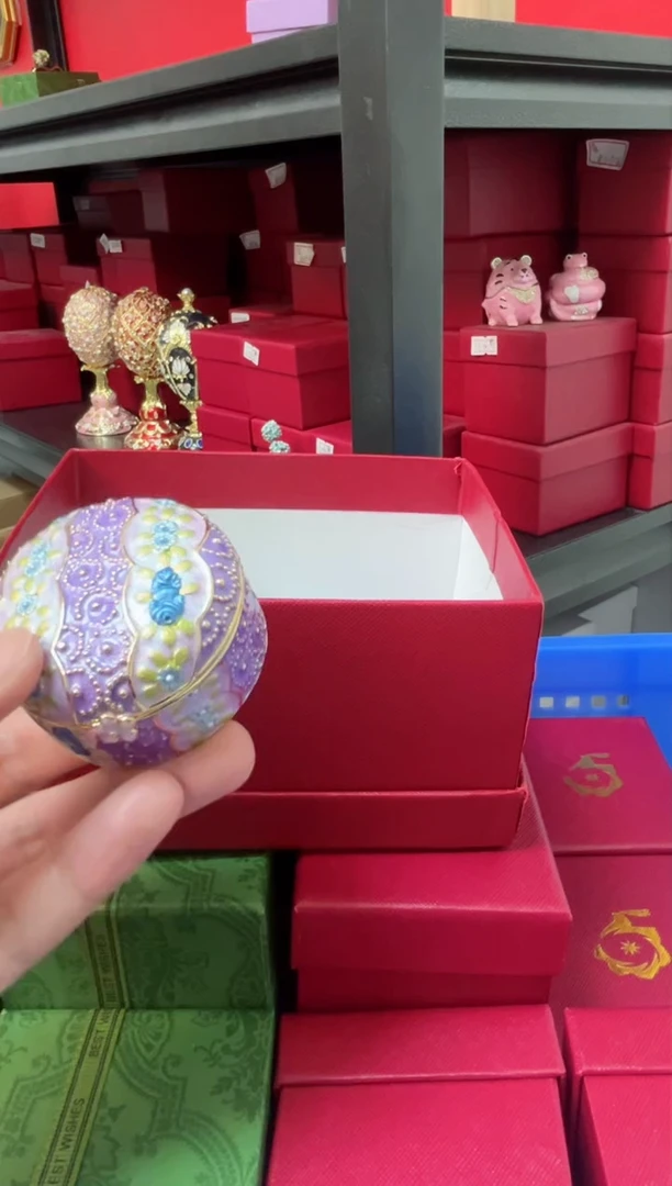 【闪购商品】瓷片年货节福福价格高质珐琅彩合金摆件首饰盒