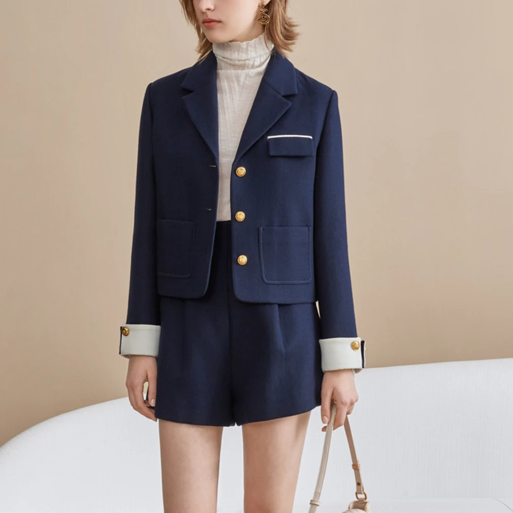 【品牌福利】羊毛混纺高腰西装EANDCH19330004