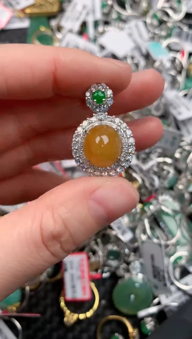 银S925镶嵌戒指翡翠333---5