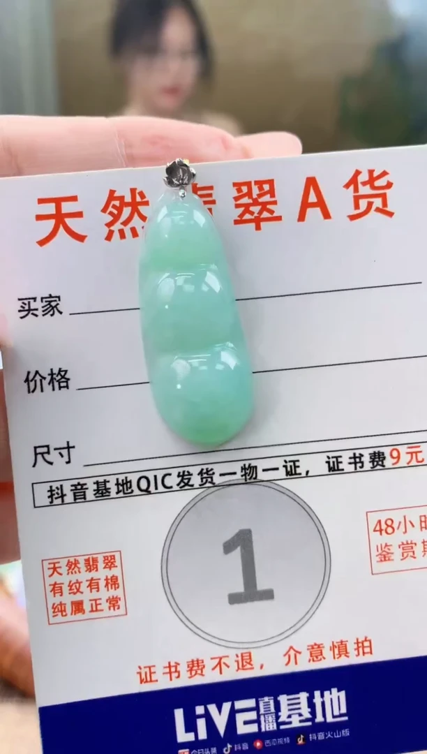 颈饰18K金镶嵌翡翠天然A货翡翠挂件