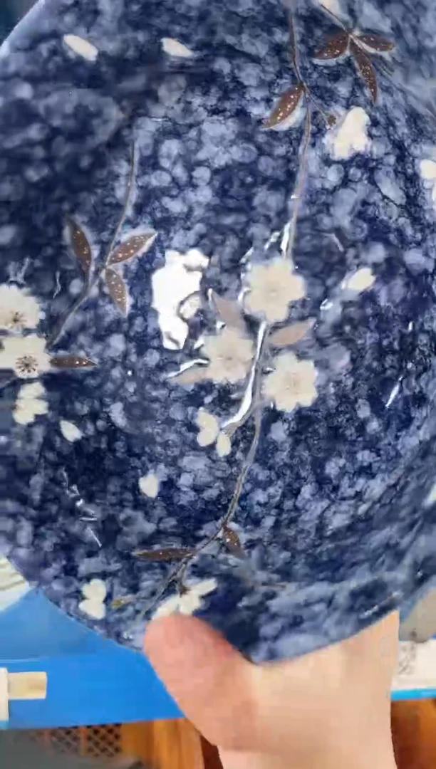 瓷片蓝雪白樱6.6英寸碗 微瑕