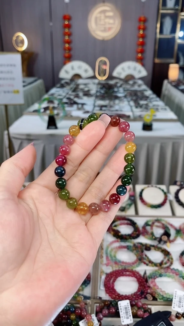 未镶嵌收藏级老矿碧玺单圈手串8mm+碧玺hon多样性发货一条