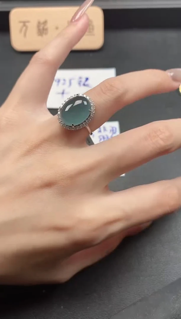 银S925镶嵌戒指翡翠5111