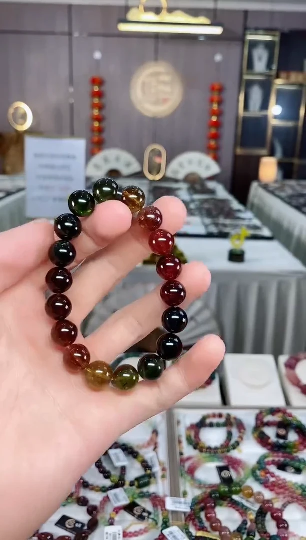 收藏级老矿单圈手串10mm+未镶嵌碧玺多样性发一物一证 xion