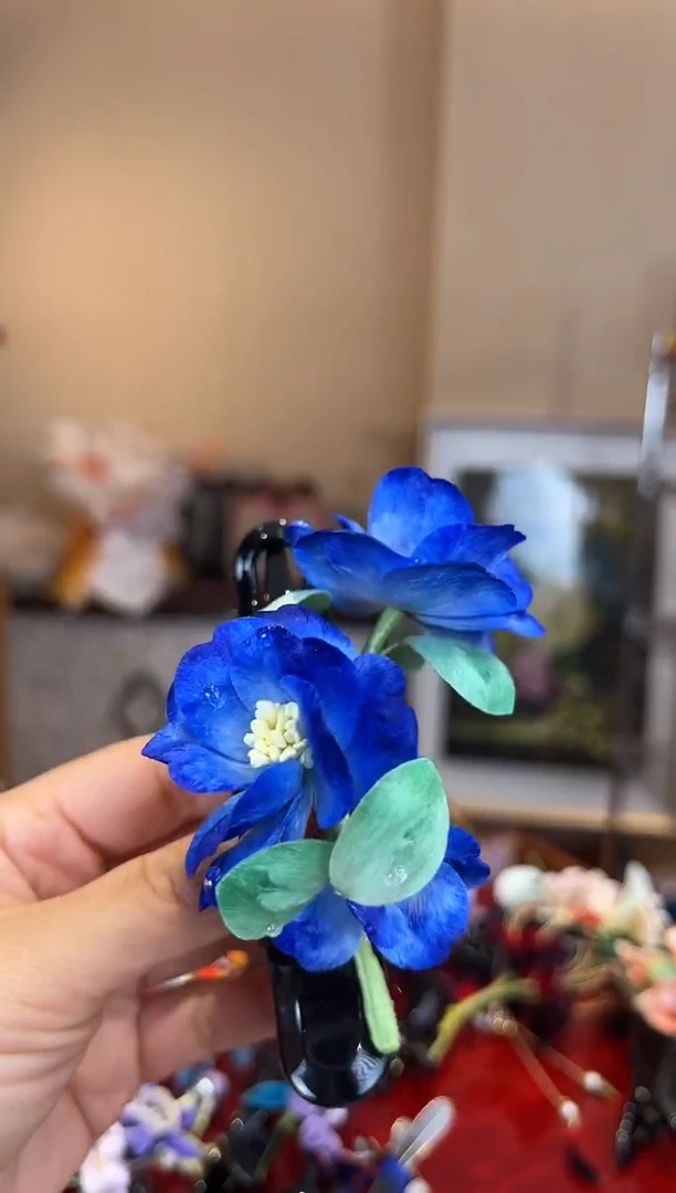 刺绣 非遗绒花（发饰）