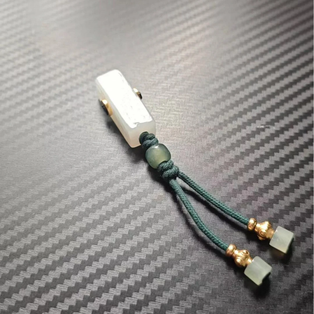 藏式风格白色三通套装方块绿绳三通万向轴柏香籽三通套装百搭配饰