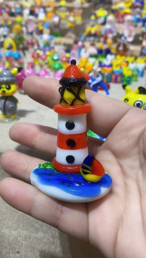 【闪购商品】琉璃手工艺品灯塔造景