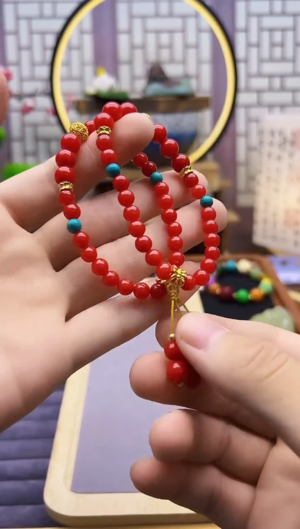 玛瑙/玉髓手链14K金镶嵌S90
