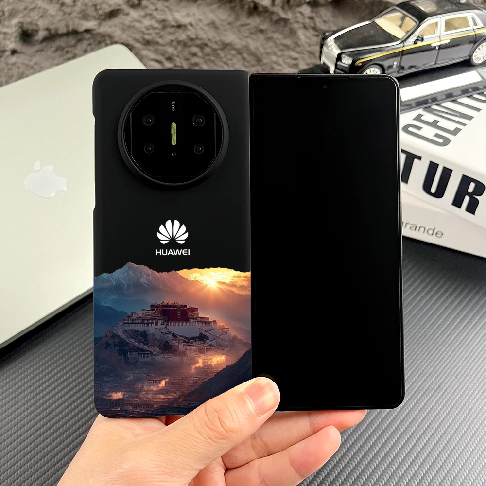 布达拉宫适用华为matex5/6折叠手机壳matex6典藏防摔潮牌折叠风景