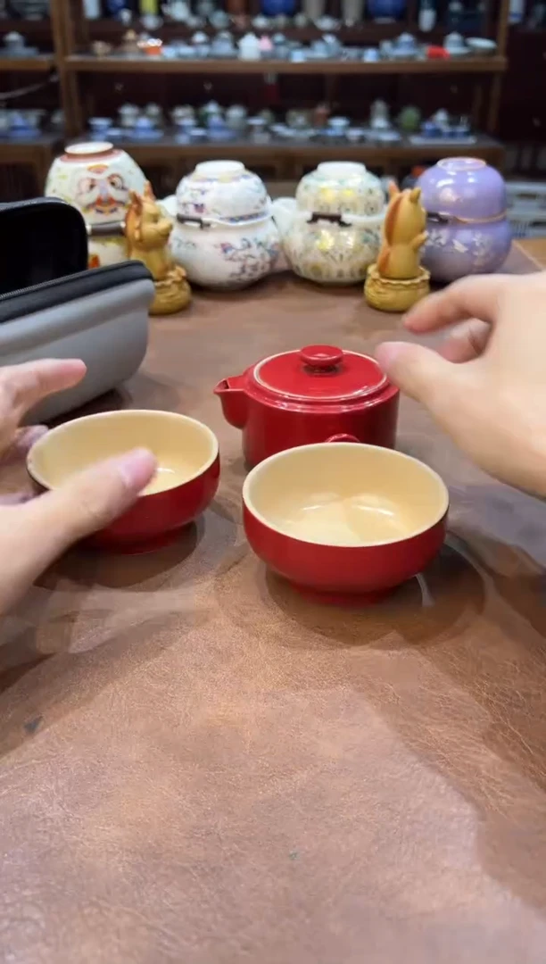 真的很便宜超好看会开片的旅行茶具