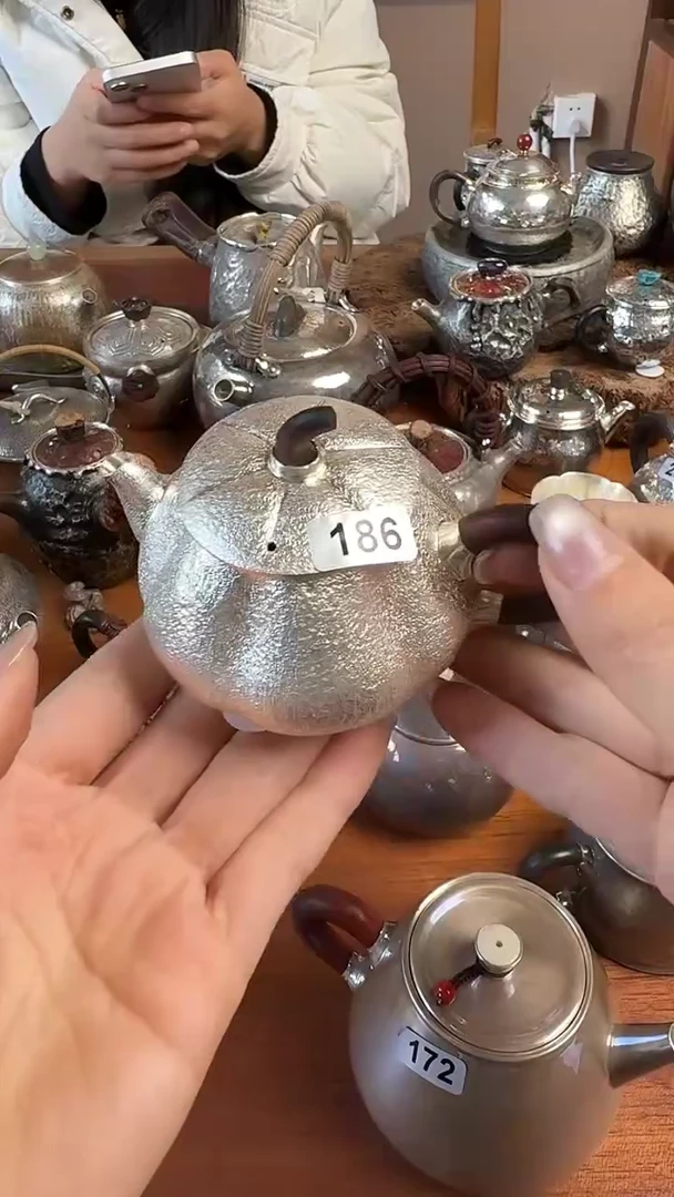 板娘的茶 纯手工 150ml/102g纯银茶具186