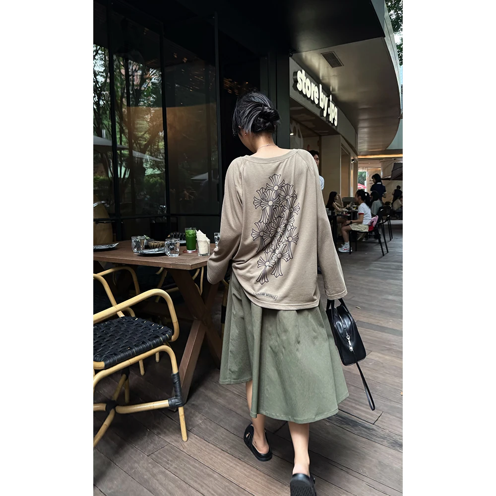 LA CALLA插肩克罗长袖T YY-M-5336