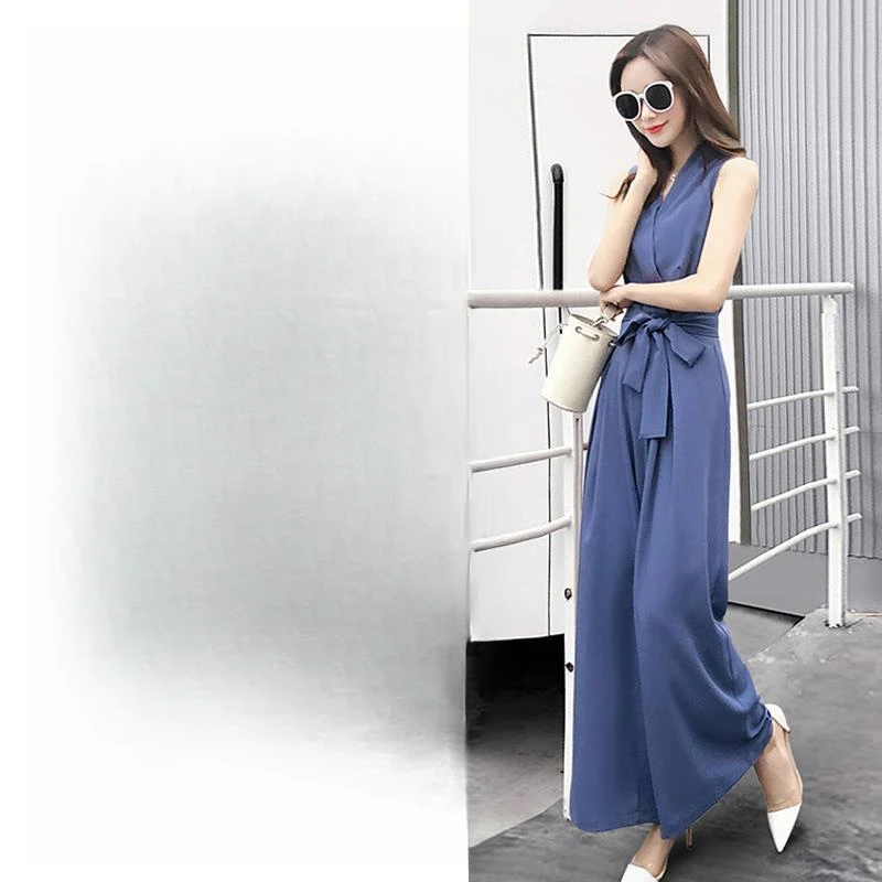 新款阔腿裤女网红2025夏季时尚休闲爆款修身御姐减龄连衣裤套装潮