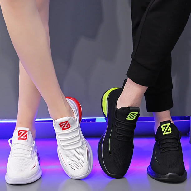 男女飞织健身运动鞋曳步舞鞋广场舞鞋透气跳舞鞋QC-ZB