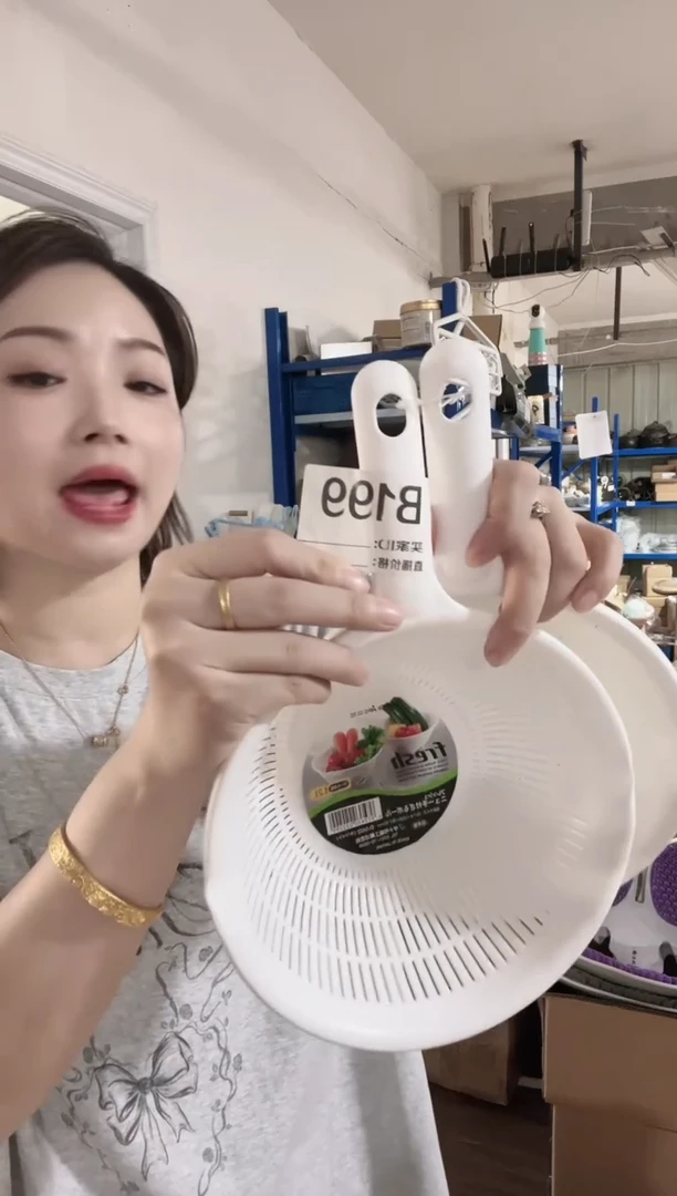 瓷片进口家用百货 沥水篮 白色一套B199