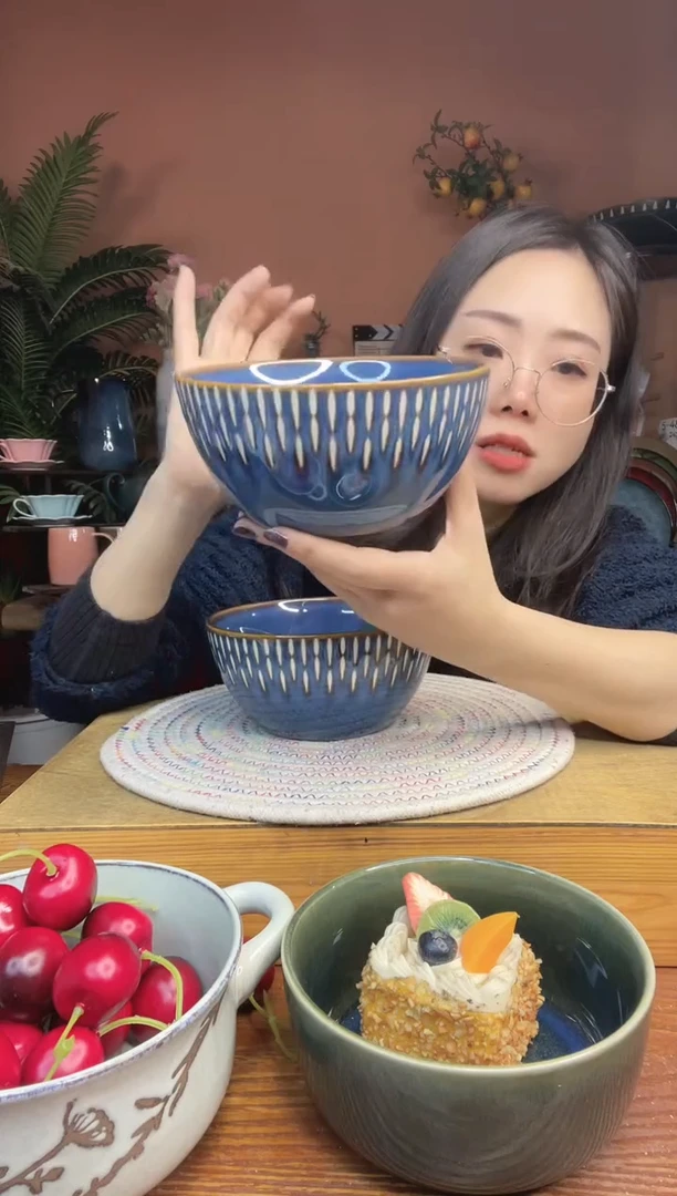 陶瓷6英寸水滴面碗 2件 微瑕疵