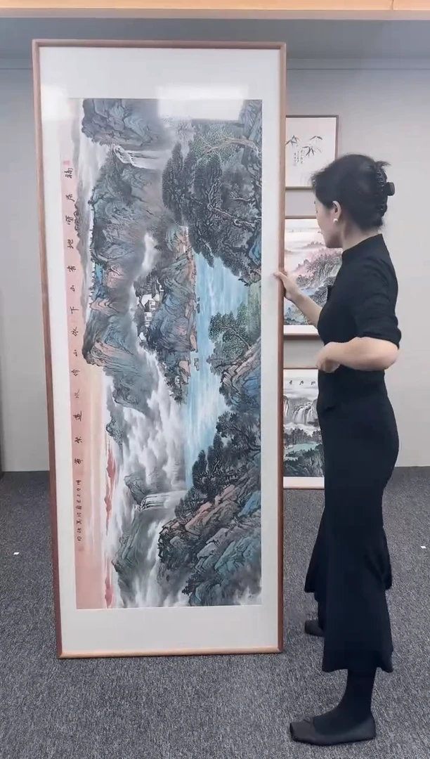 国画福居宝地210*80手绘作品