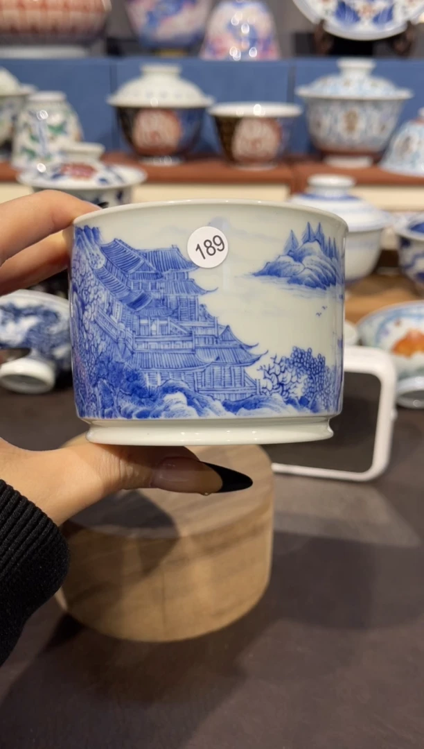 【闪购商品】杯189青花山水容天直口杯
