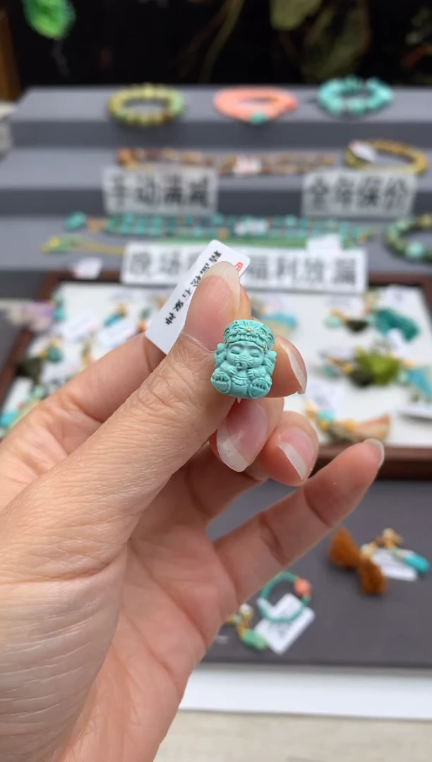 未镶嵌绿松石精工雕刻茜.Z254