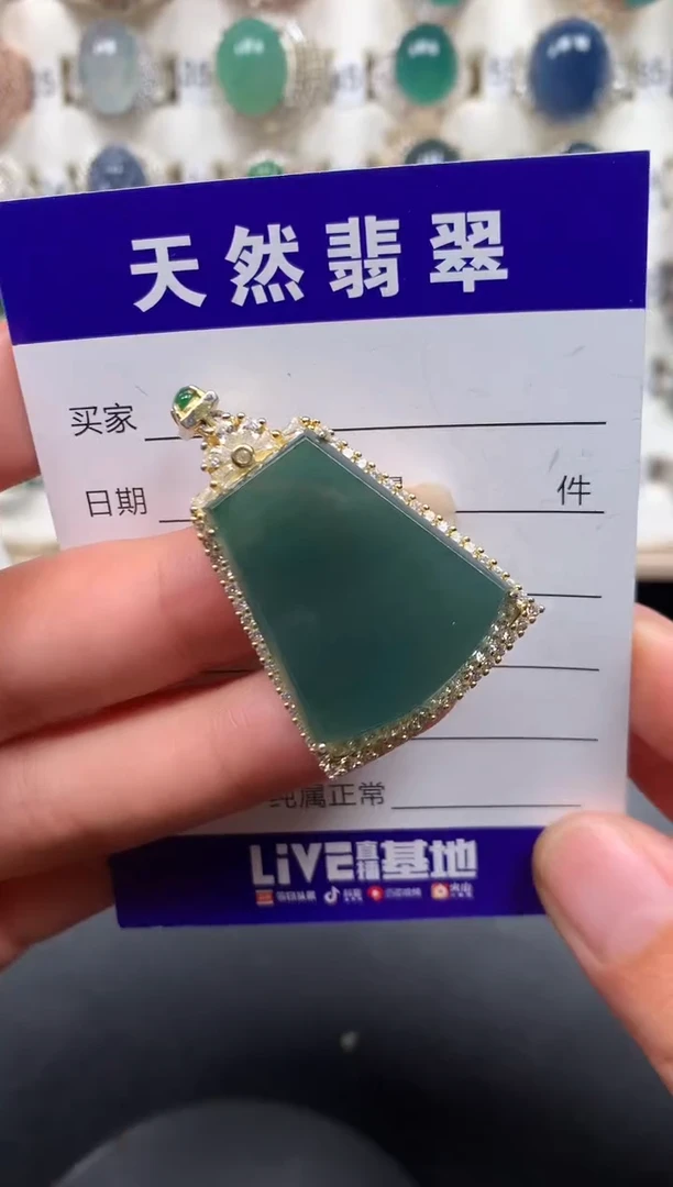 颈饰银S925镶嵌翡翠119