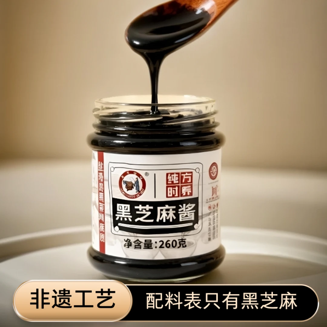 【非遗珍品·黑芝麻酱】老字号纯方时养搭面包馒头酸奶早餐面包酱
