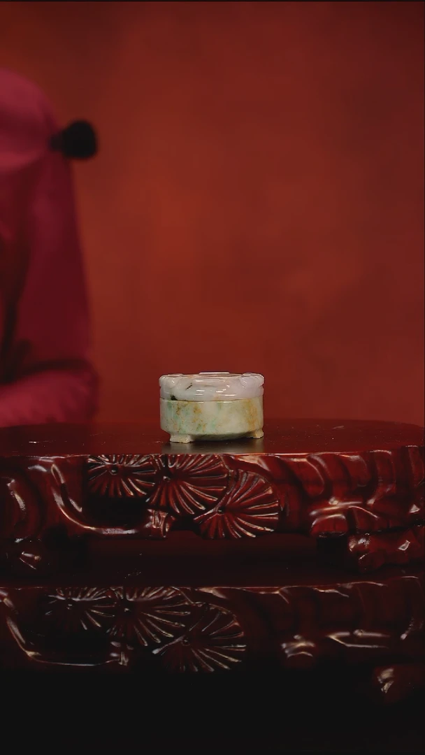 未镶嵌摆件翡翠太极图香插