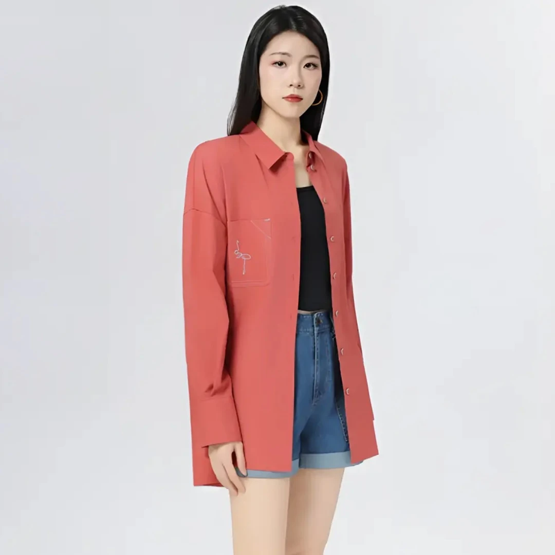 哥弟春夏新款纯棉衬衣明线设计折痕长袖中长款衬衫外套1300796