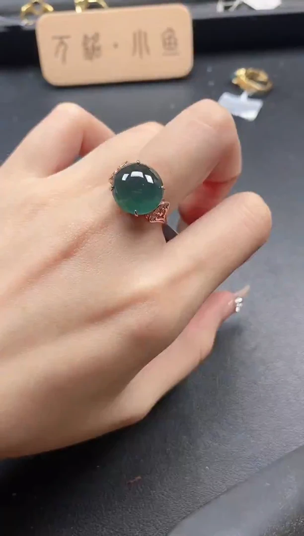 银S925镶嵌戒指翡翠51511