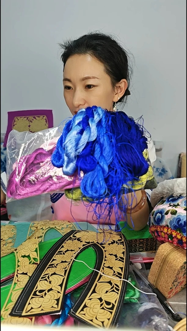 织绣桑蚕丝绣花线（翠）