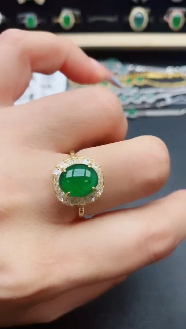 翡翠戒指银S925镶嵌321321