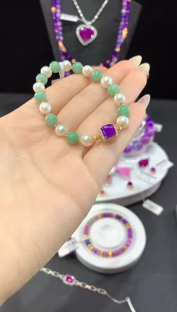 18K金镶嵌苏纪石（舒俱来）.手串