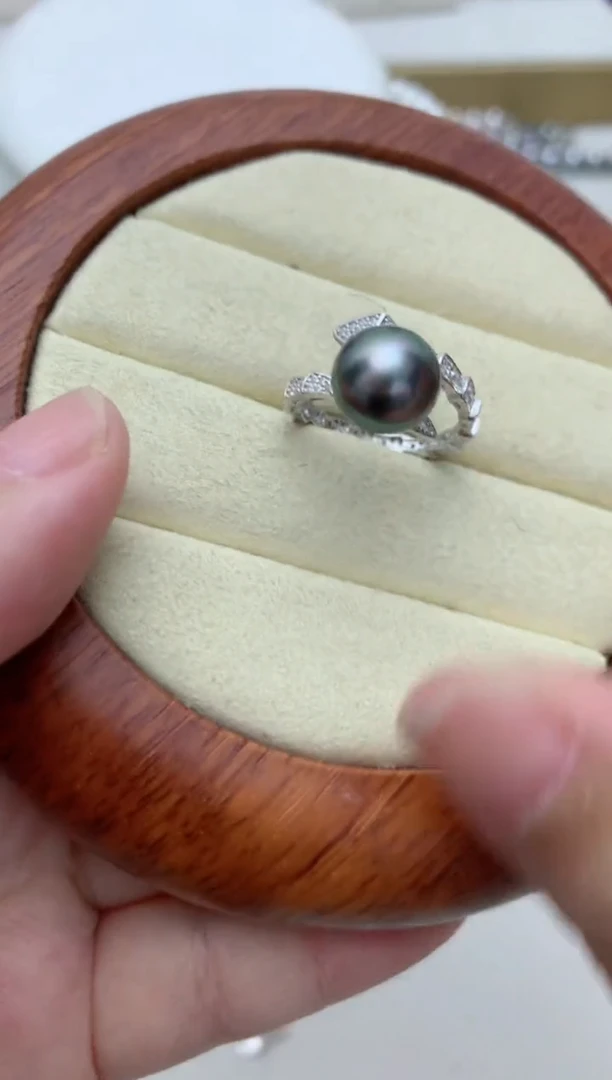 海水珍珠戒指银S925镶嵌e99