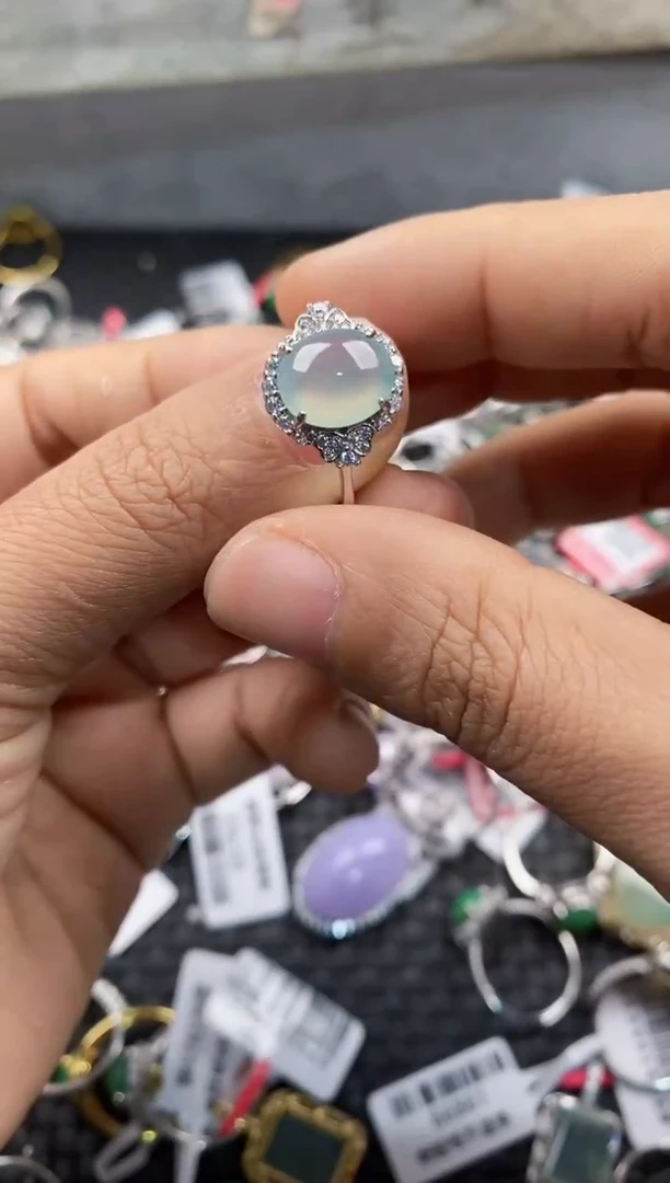 银S925镶嵌戒指翡翠333    4