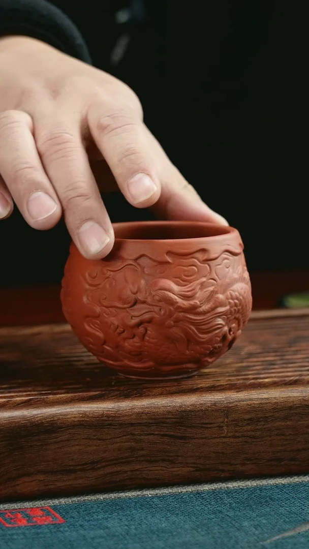 【闪购商品】紫砂茶杯朱泥龙杯