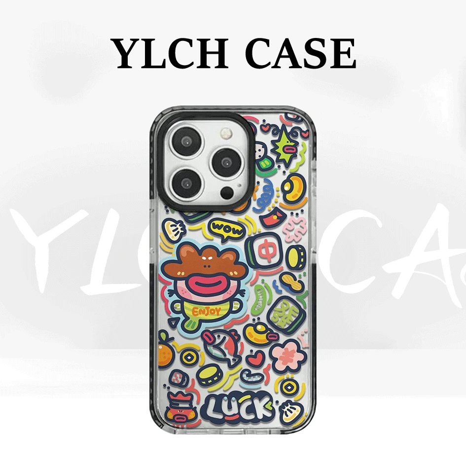 适用苹果手机壳黑边硬边软背香肠公仔16卡通15/13全包12/11/7可爱