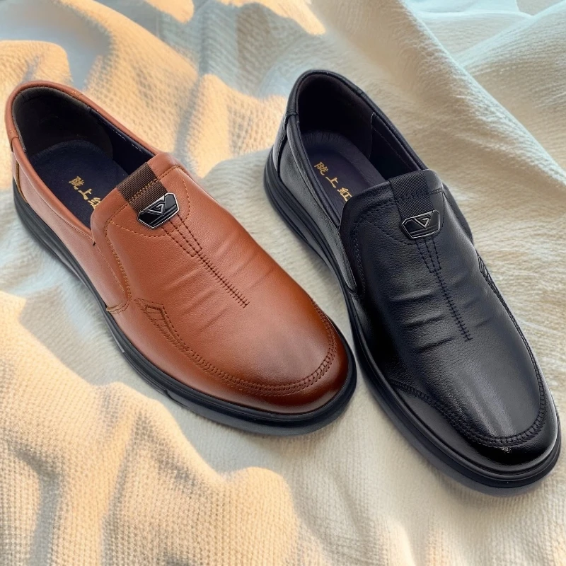 新款真皮男鞋舒适休闲皮鞋一脚蹬商务皮鞋单鞋男士时尚潮流66259