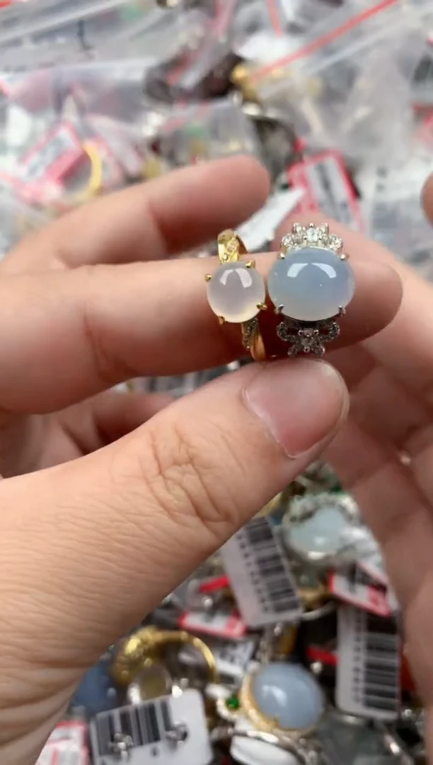 银S925镶嵌戒指翡翠11  11    10