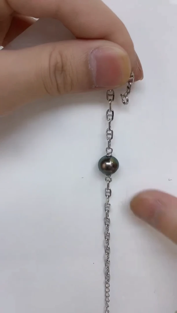 银S925镶嵌海水珍珠手链